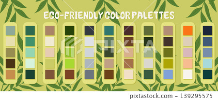 Eco friendly natural color palette collection for branding vector illustration. Eco friendly natural color palette collection for branding vector illustration. 139295575