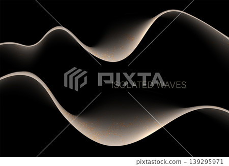 An isolated beige arc with gold tinsel on a black background An isolated beige arc with gold tinsel on a black background 139295971