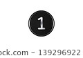 Modern Black Medal Number 1 [Silver] Rubber Texture 3D Icon Transparent Background 139296922