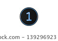 Modern Black Medal Number 1 [Blue] Rubber Texture 3D Icon Transparent Background 139296923