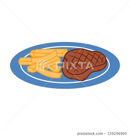 steak and fries illustration steak and fries illustration 139296995