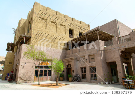 A very beautiful streetscape of the Old Dubai district 139297179