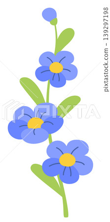 Blue flowers. Wild flower. Botanical illustration 139297198