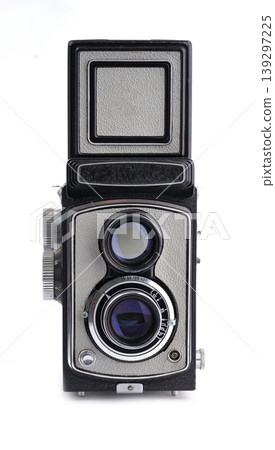 Vintage film camera isolated on white background Vintage film camera isolated on white background 139297225