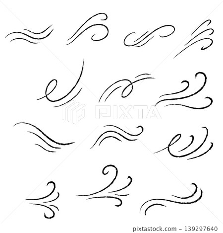 Wind doodle set, hand drawn breeze swirl line art collection. Air flow motion, storm weather curve brush stroke kit. Wind doodle element. Wind doodle set, hand drawn breeze swirl line art collection. Air flow motion, storm weather curve brush stroke kit. Wind doodle element. 139297640