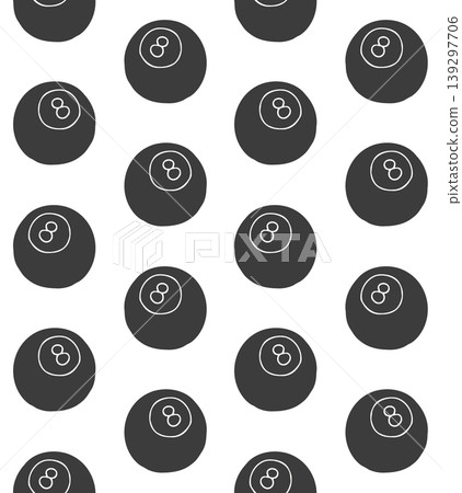 Vector seamless pattern of hand drawn 8 ball Vector seamless pattern of hand drawn 8 ball 139297706