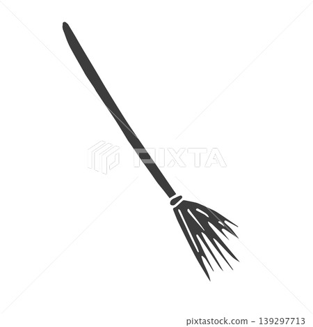 Vector hand drawn broom silhouette Vector hand drawn broom silhouette 139297713