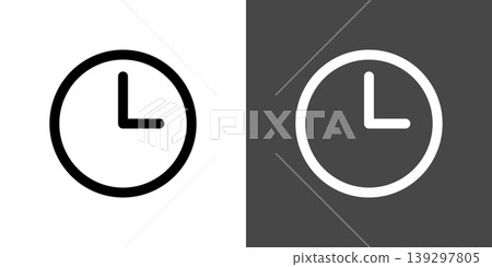 Simple clock and time icon illustrations: 3 o'clock, 3 o'clock Simple clock and time icon illustrations: 3 o'clock, 3 o'clock 139297805