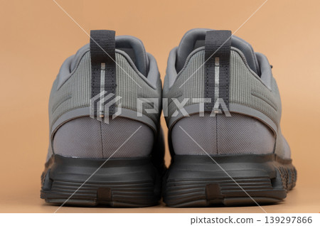 Close up of sport shoes rear view Close up of sport shoes rear view 139297866