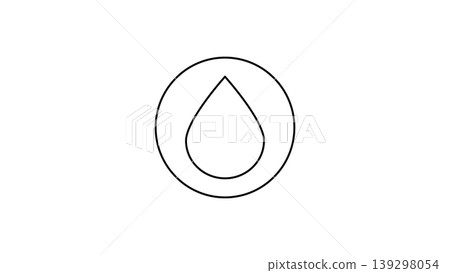 Minimal Water Droplet Icon Inside Circle Line Art Symbol For Water Conservation And Clean Design Minimal Water Droplet Icon Inside Circle Line Art Symbol For Water Conservation And Clean Design 139298054