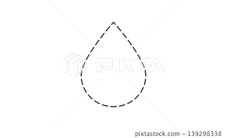 Minimal Dashed Water Drop Outline Icon Simple Droplet Contour Minimal Dashed Water Drop Outline Icon Simple Droplet Contour 139298338
