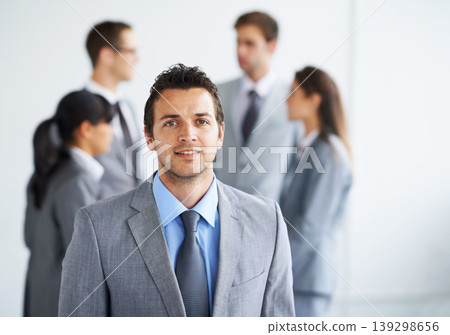 Professional team, management and portrait man, lawyer or boss with legal company pride, law firm career or advocate advisor. Agency meeting, group leadership or office attorney for government job Professional team, management and portrait man, lawyer or boss with legal company pride, law firm career or advocate advisor. Agency meeting, group leadership or office attorney for government job 139298656