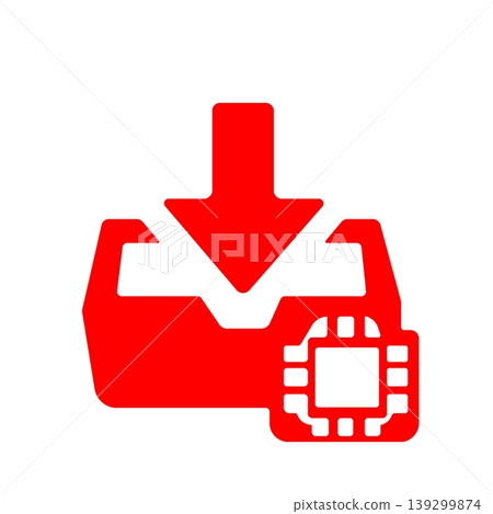 A red icon with a chip representing the introduction of generation AI and data acquisition. A red icon with a chip representing the introduction of generation AI and data acquisition. 139299874