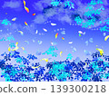 Blue sky and petals 139300218