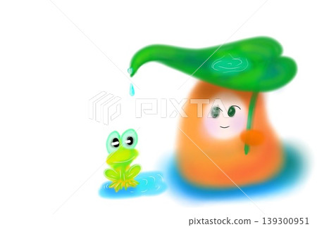 下雨天和青蛙一起躲雨 139300951