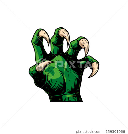 Monster hand with claws. Vector design element 139301066