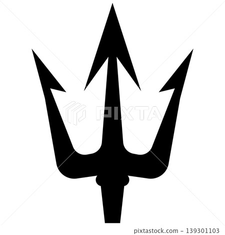 Illustration of trident. Neptune trident. Design element for logo, label, sign, emblem, poster. Vector illustration Illustration of trident. Neptune trident. Design element for logo, label, sign, emblem, poster. Vector illustration 139301103