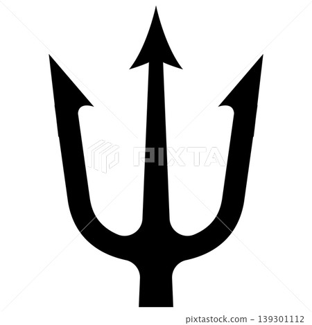 Illustration of trident. Neptune trident. Design element for logo, label, sign, emblem, poster. Vector illustration 139301112