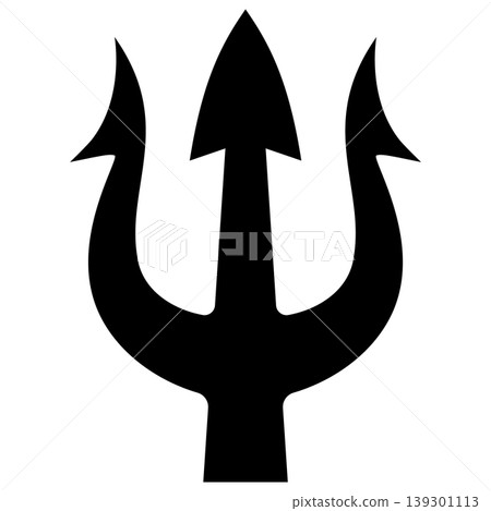 Illustration of trident. Neptune trident. Design element for logo, label, sign, emblem, poster. Vector illustration Illustration of trident. Neptune trident. Design element for logo, label, sign, emblem, poster. Vector illustration 139301113