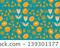 Floral  retro seamless pattern, vector 139301377