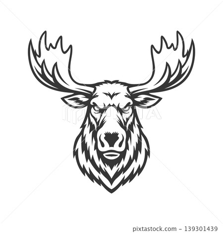 moose mascot logo illustration vector design template simple and modern style 139301439
