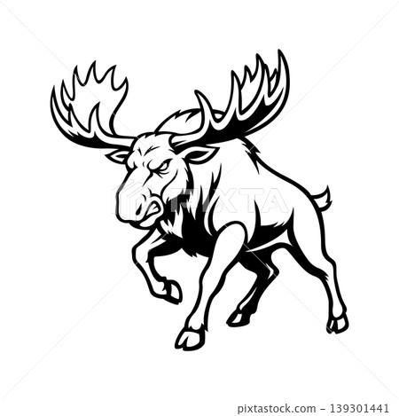 moose mascot logo illustration vector design template simple and modern style 139301441