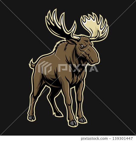moose mascot logo illustration vector design template simple and modern style moose mascot logo illustration vector design template simple and modern style 139301447