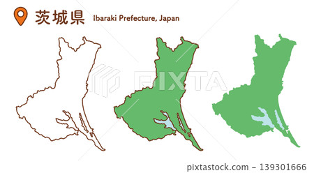 Map illustration set of Ibaraki Prefecture | Japan map, prefectures, Kanto region 139301666