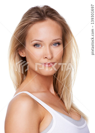 Beauty, makeup and face with portrait of woman in studio for cosmetics, dermatology and spa treatment. Self care, health and glow with female model on white background for cosmetology and facial Beauty, makeup and face with portrait of woman in studio for cosmetics, dermatology and spa treatment. Self care, health and glow with female model on white background for cosmetology and facial 139301697