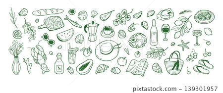 Set of Mediterranean food Set of Mediterranean food 139301957