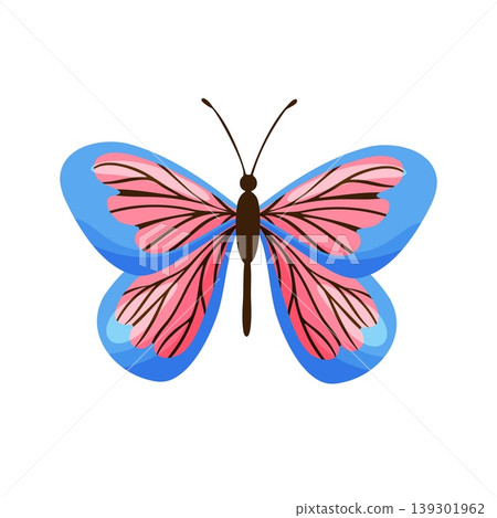 Blue Pink Butterfly Cartoon Illustration Clipart Blue Pink Butterfly Cartoon Illustration Clipart 139301962