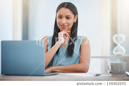 Business, thinking and woman with a laptop, solution and connection with internet, website info and planning. Office, person or employee with pc, worker and professional with tech, decision or choice Business, thinking and woman with a laptop, solution and connection with internet, website info and planning. Office, person or employee with pc, worker and professional with tech, decision or choice 139302035