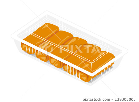 Illustration of spring rolls in a food container Illustration of spring rolls in a food container 139303003