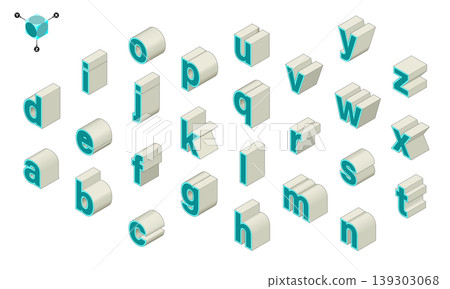 Isometric 3D letters (lowercase alphabet) - 1 Isometric 3D letters (lowercase alphabet) - 1 139303068