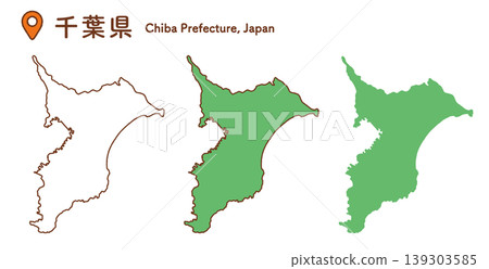 千葉縣地圖插圖集 | 日本地圖、都道府縣、教育資料 139303585