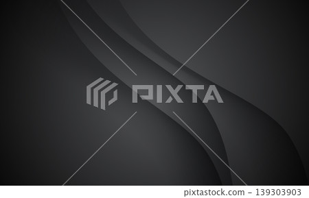 Abstract black paper cut background with elegant wavy layers vector Abstract black paper cut background with elegant wavy layers vector 139303903