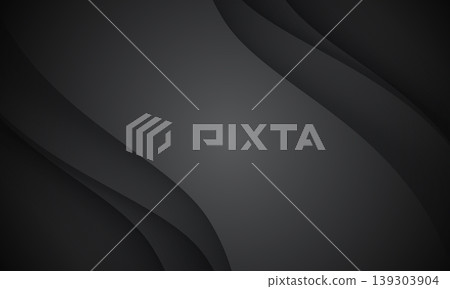 Abstract black paper cut background with elegant wavy layers vector Abstract black paper cut background with elegant wavy layers vector 139303904
