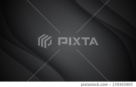 Abstract black paper cut background with elegant wavy layers vector Abstract black paper cut background with elegant wavy layers vector 139303905