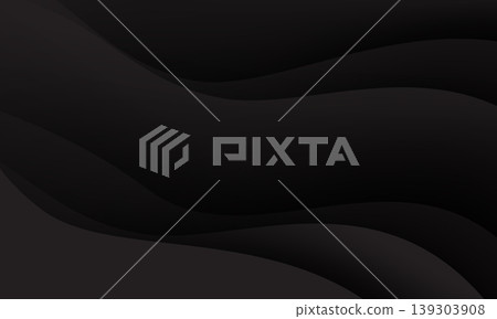 Abstract black paper cut background with elegant wavy layers vector Abstract black paper cut background with elegant wavy layers vector 139303908