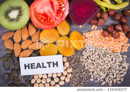 Inscription health with ingredients containing natural potassium, vitamin K, minerals and fiber 139304077