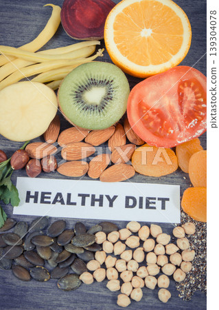 Nutritious eating as source natural vitamin K, potassium and minerals Nutritious eating as source natural vitamin K, potassium and minerals 139304078