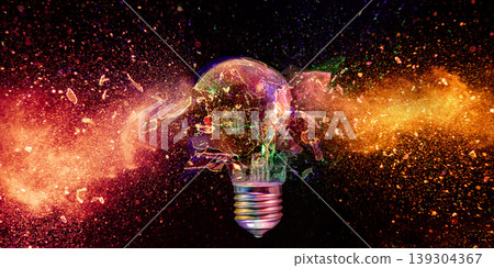 Real Exploding light bulb shattering Real Exploding light bulb shattering 139304367