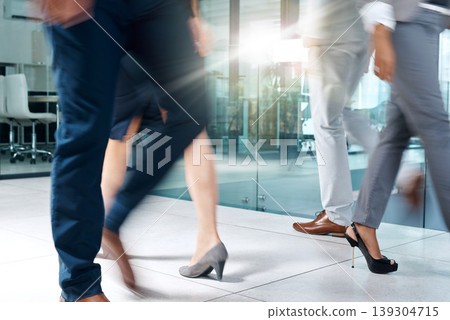 Business people, travel or legs walking in office in commute to action together for work or job. Motion, shoes closeup or group of workers in lobby of workplace with blur or suit or corporate staff Business people, travel or legs walking in office in commute to action together for work or job. Motion, shoes closeup or group of workers in lobby of workplace with blur or suit or corporate staff 139304715