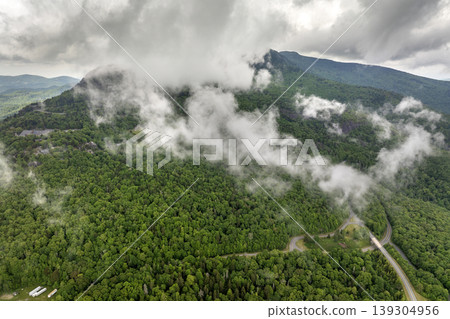 Grandfather Mountain in North Carolina Appalachian mountains in summer season. Summertime landscape of beautiful nature Grandfather Mountain in North Carolina Appalachian mountains in summer season. Summertime landscape of beautiful nature 139304956