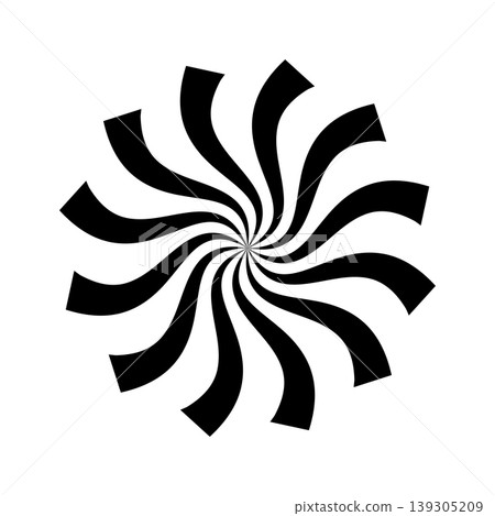 black curved stripes spiral circle vector art black curved stripes spiral circle vector art 139305209