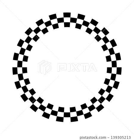 checkered circle frame pattern with alternating squares vector art checkered circle frame pattern with alternating squares vector art 139305213