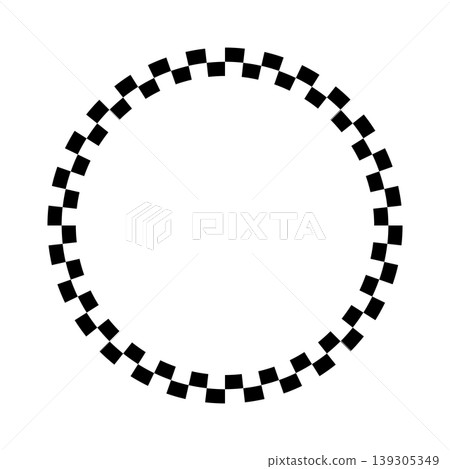 monochrome geometric checker circle frame vector art monochrome geometric checker circle frame vector art 139305349