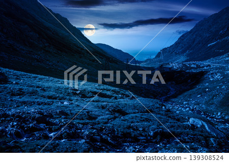 road through mountains winding uphill at night. full moon over popular highway travel destination of Romania. mysterious view of mountain on summertime weather. road journey landscape road through mountains winding uphill at night. full moon over popular highway travel destination of Romania. mysterious view of mountain on summertime weather. road journey landscape 139308524