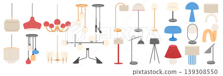 Aesthetic hanging lamps in Scandinavian, loft, and contemporary styles for home decor Aesthetic hanging lamps in Scandinavian, loft, and contemporary styles for home decor 139308550