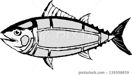 鮪魚及其不同部位的插圖 鮪魚及其不同部位的插圖 139308659